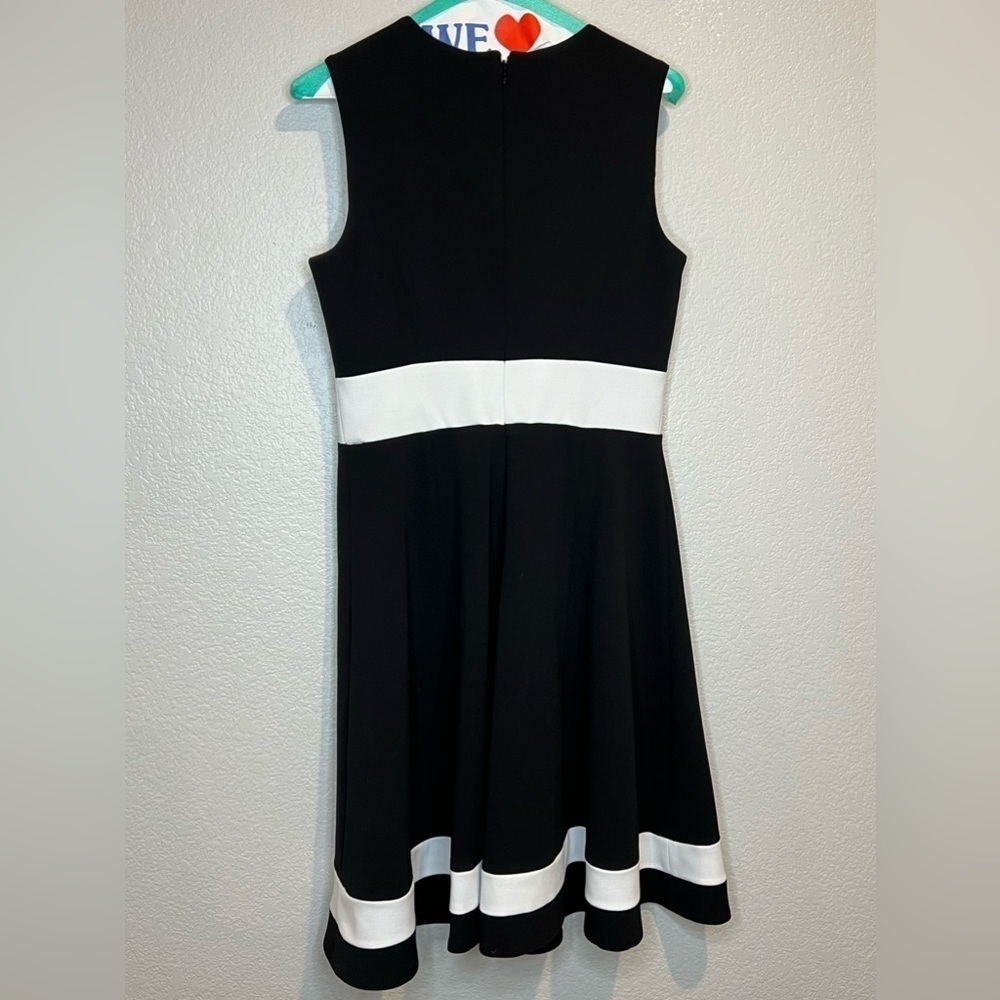 051. Calvin Klein Colorblocked Fit & Flare Dress Size 6 - Picture 8 of 11